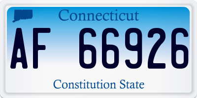 CT license plate AF66926