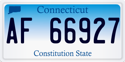 CT license plate AF66927
