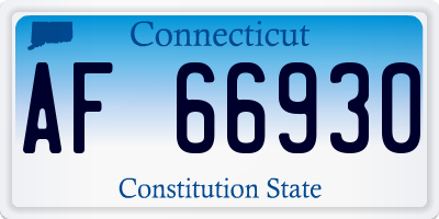 CT license plate AF66930