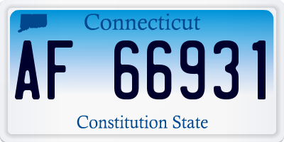 CT license plate AF66931