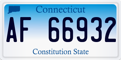 CT license plate AF66932
