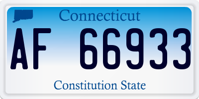 CT license plate AF66933