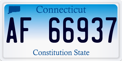 CT license plate AF66937