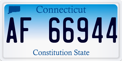 CT license plate AF66944