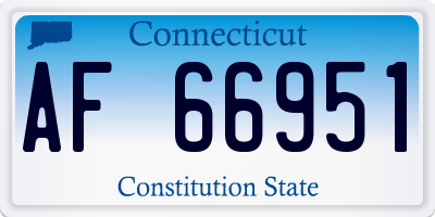 CT license plate AF66951