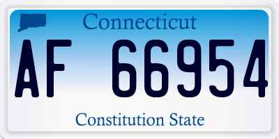 CT license plate AF66954