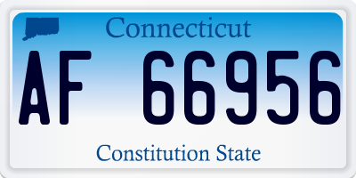 CT license plate AF66956