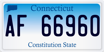 CT license plate AF66960