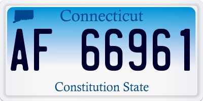 CT license plate AF66961