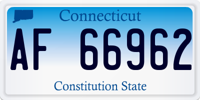 CT license plate AF66962