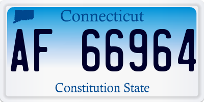 CT license plate AF66964