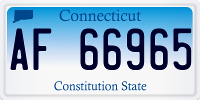 CT license plate AF66965