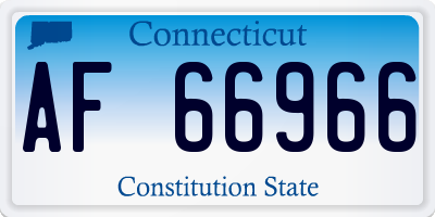 CT license plate AF66966