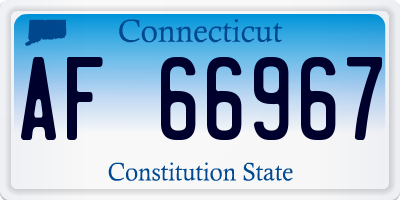 CT license plate AF66967