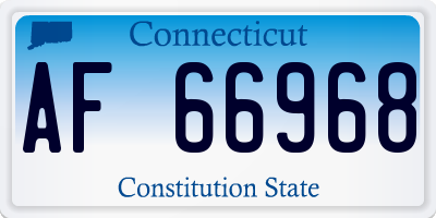 CT license plate AF66968