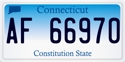 CT license plate AF66970