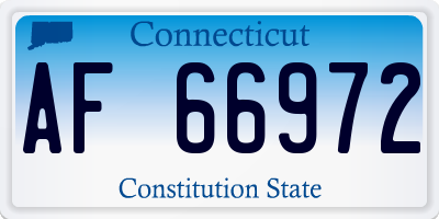 CT license plate AF66972