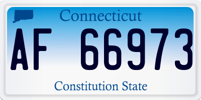 CT license plate AF66973