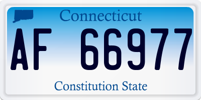 CT license plate AF66977
