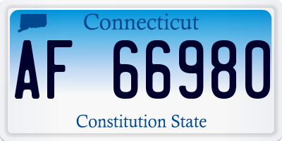 CT license plate AF66980