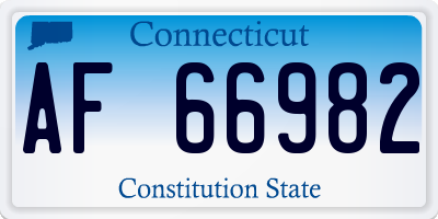 CT license plate AF66982