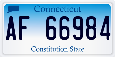 CT license plate AF66984