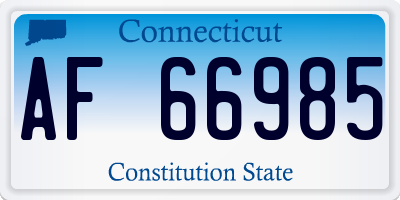 CT license plate AF66985