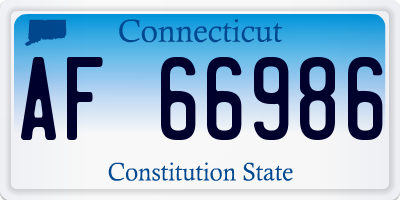CT license plate AF66986