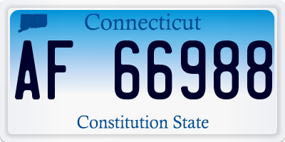 CT license plate AF66988
