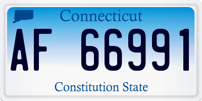 CT license plate AF66991