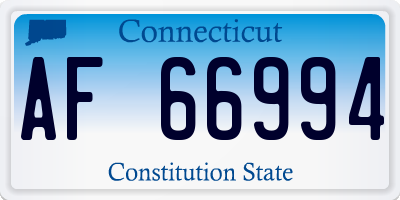 CT license plate AF66994