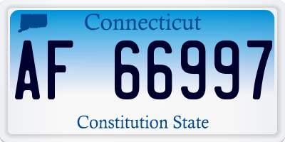 CT license plate AF66997