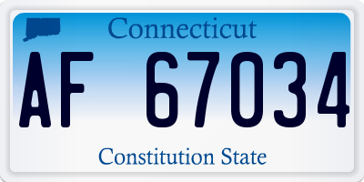 CT license plate AF67034