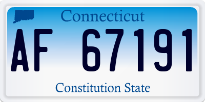 CT license plate AF67191