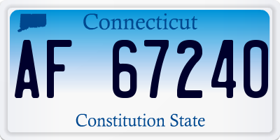 CT license plate AF67240