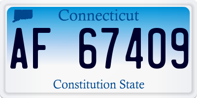 CT license plate AF67409