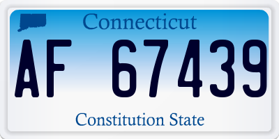 CT license plate AF67439