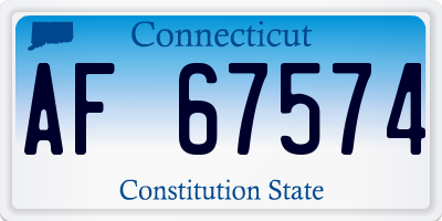 CT license plate AF67574