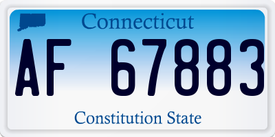 CT license plate AF67883