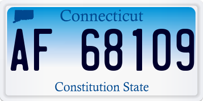 CT license plate AF68109