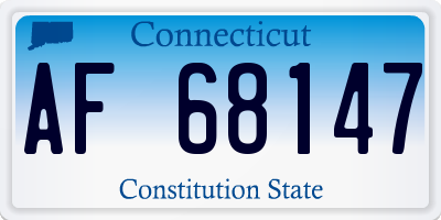 CT license plate AF68147