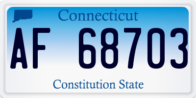 CT license plate AF68703