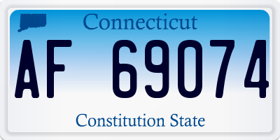 CT license plate AF69074