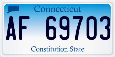 CT license plate AF69703