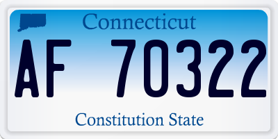 CT license plate AF70322