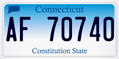 CT license plate AF70740