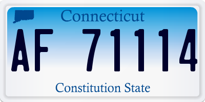 CT license plate AF71114