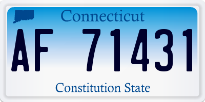CT license plate AF71431