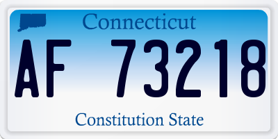 CT license plate AF73218