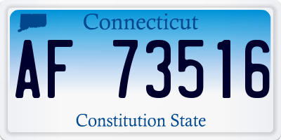 CT license plate AF73516